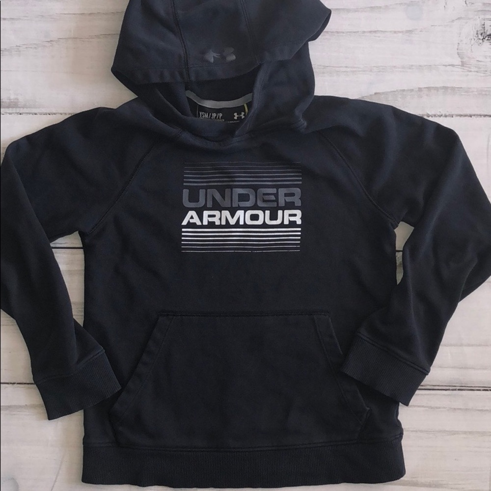 UA YSM black hoodie with kangaroo pockets